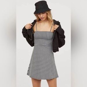 H&M Black and White Checkered Dress